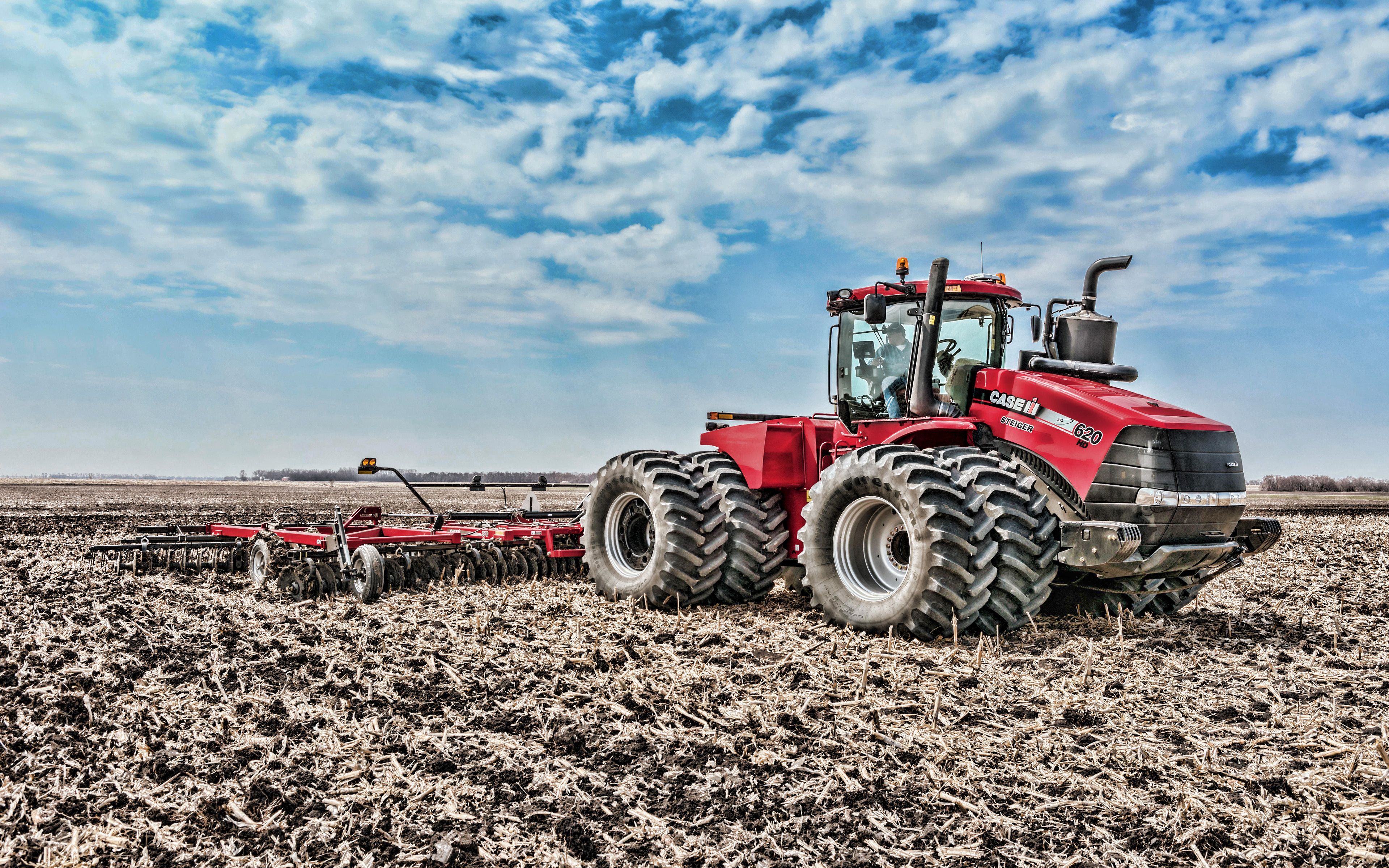 Case Ih Steiger 620 Hd, 4k, Plowing Field, 2019 Tractors, - Tracteur 4k - HD Wallpaper 