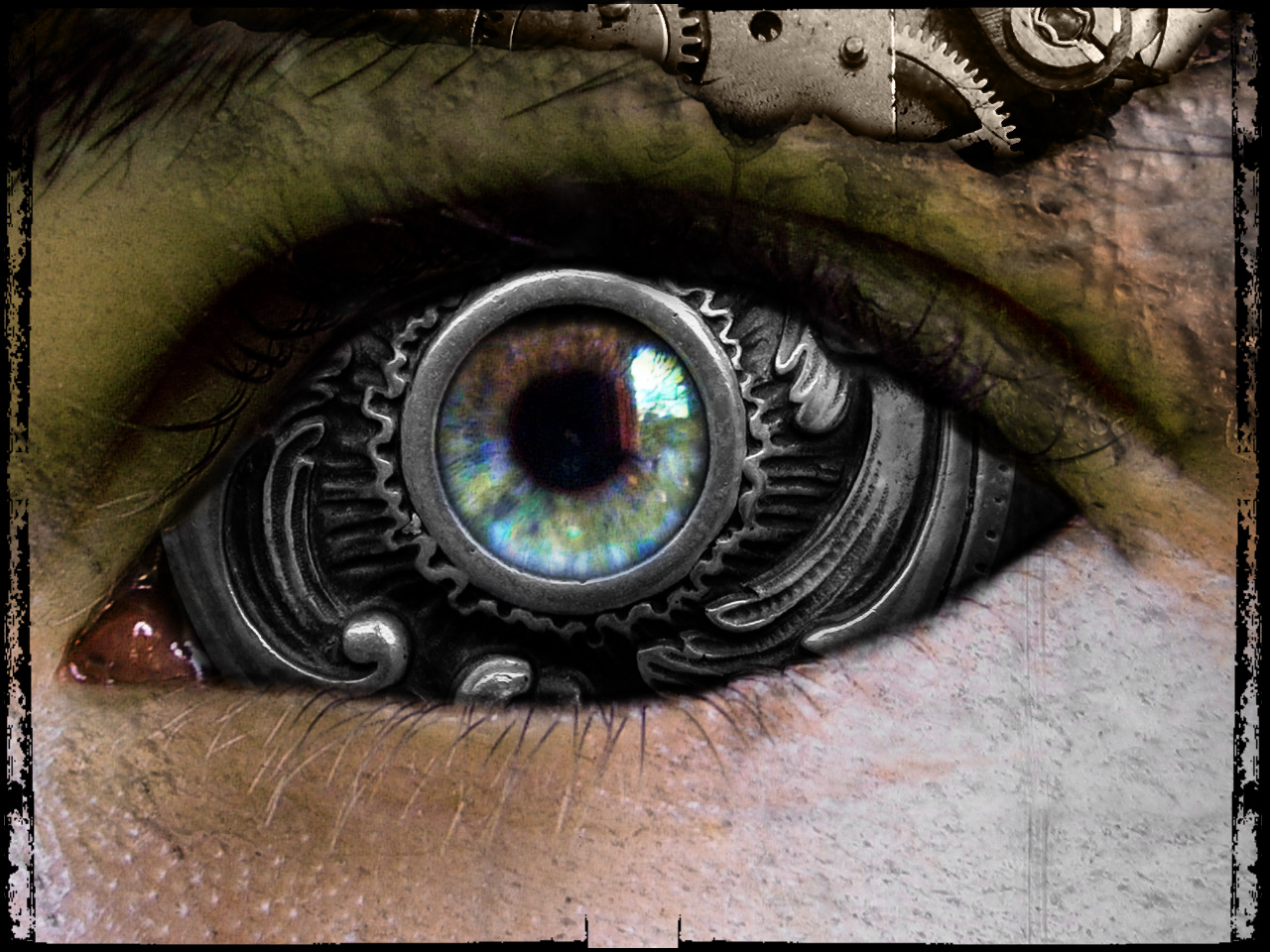 Download Eyes Steampunk Wallpaper - Mechanical Eye - HD Wallpaper 