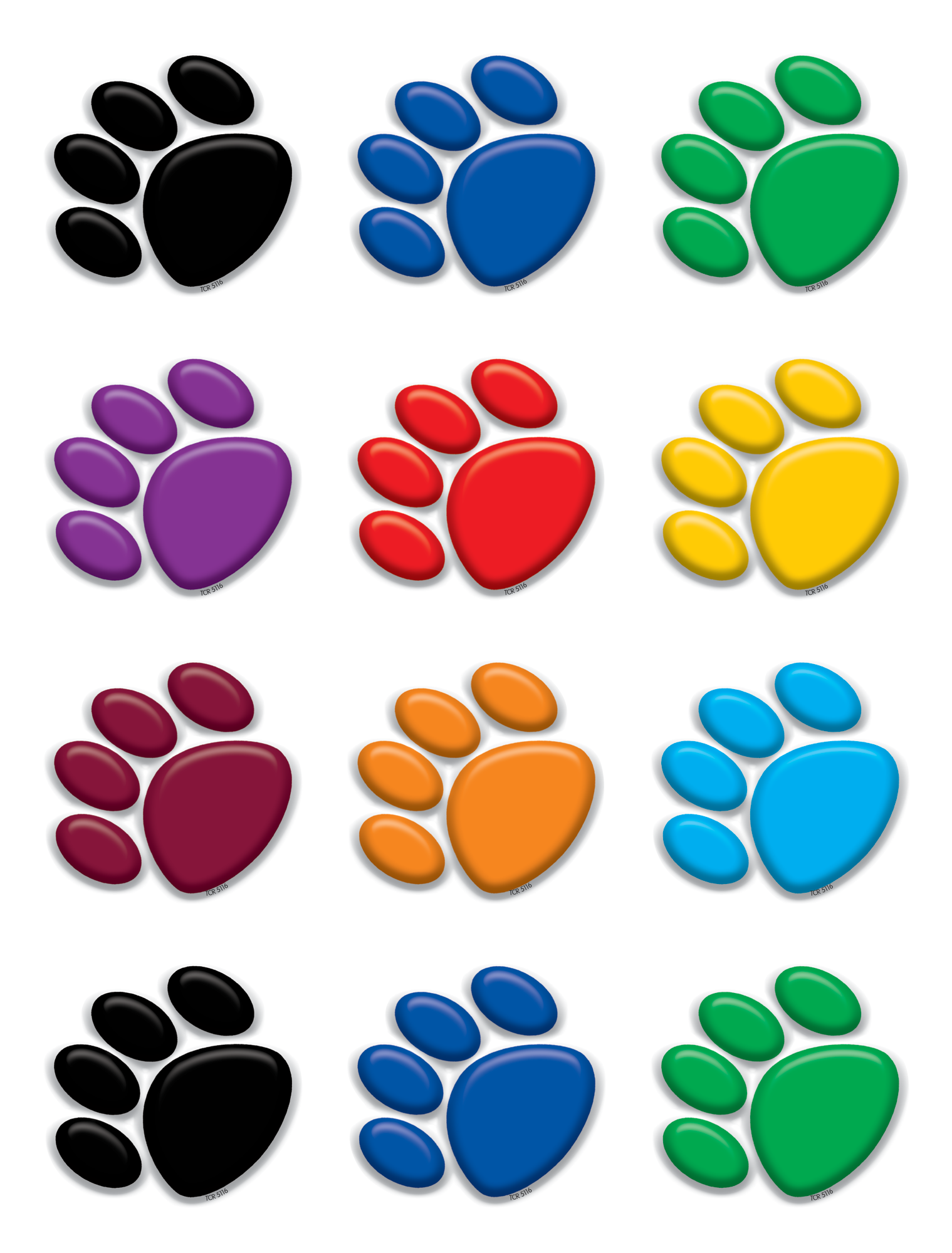 Colorful Pawprints - HD Wallpaper 