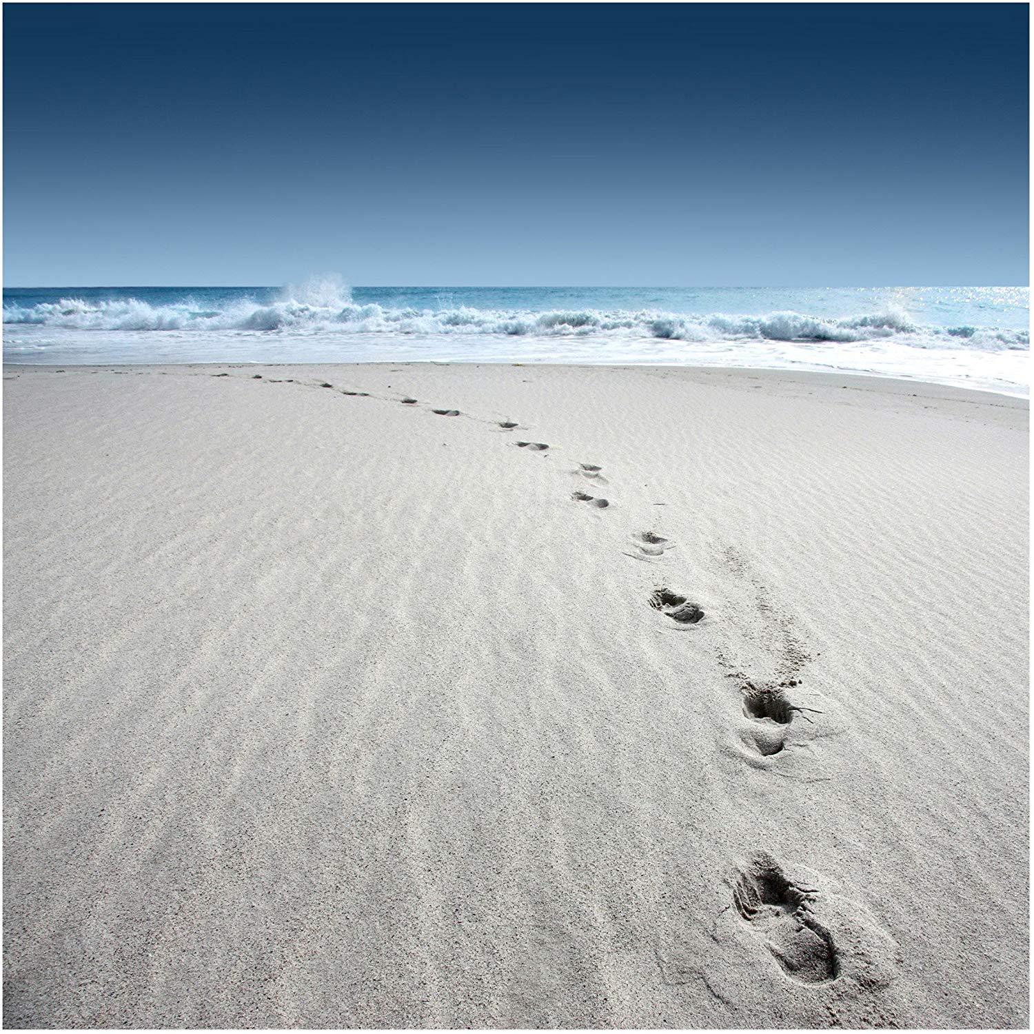 Non-woven Wallpaper Footprints In The Sand Square, - Footstep Background - HD Wallpaper 