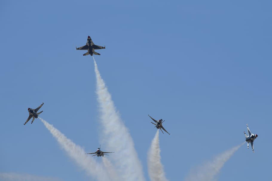 United States Air Force, Thunderbirds, F-16, Fighting - Air Show - HD Wallpaper 