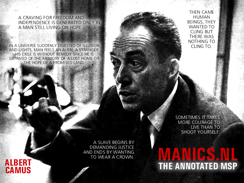 Albert Camus Quotes Albert Camus Wallpaper Manics - Albert Camus - HD Wallpaper 