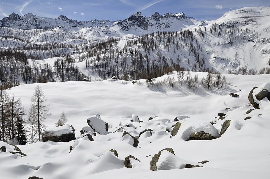 Snow, Winter, Mountain, Cold, Panoramic, Nature, Alpine, - Valle D Aosta - HD Wallpaper 