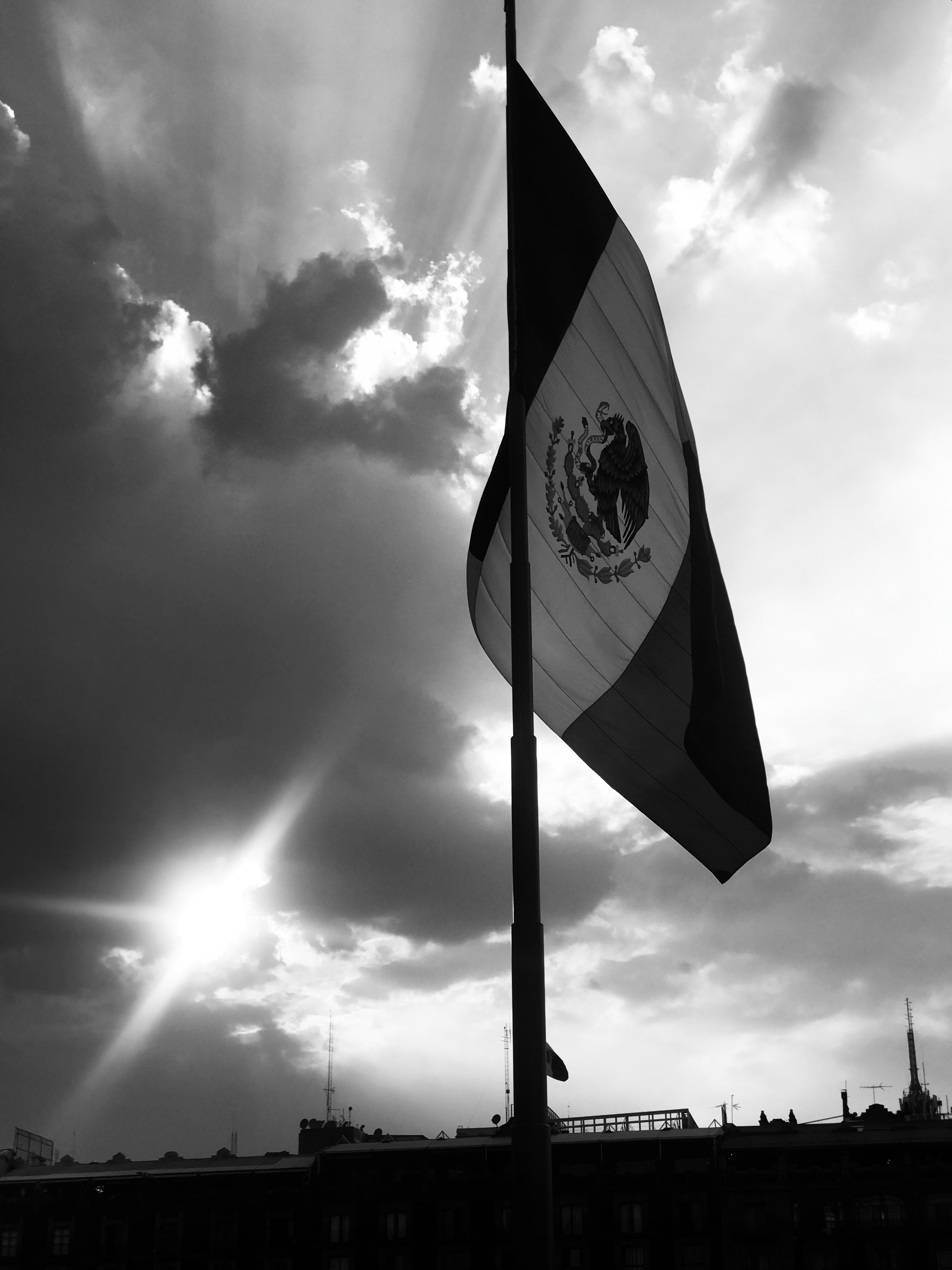 Mexican Flag Photo Black And White - HD Wallpaper 