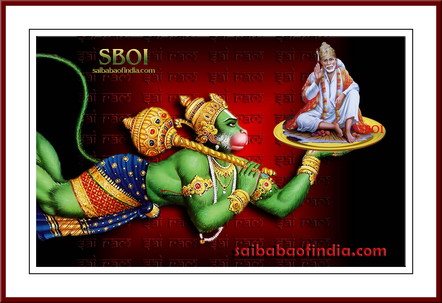 Sboi Wallpaper Download Sri Sai Baba Sri Hanuman - Sai Baba As Hanuman - HD Wallpaper 