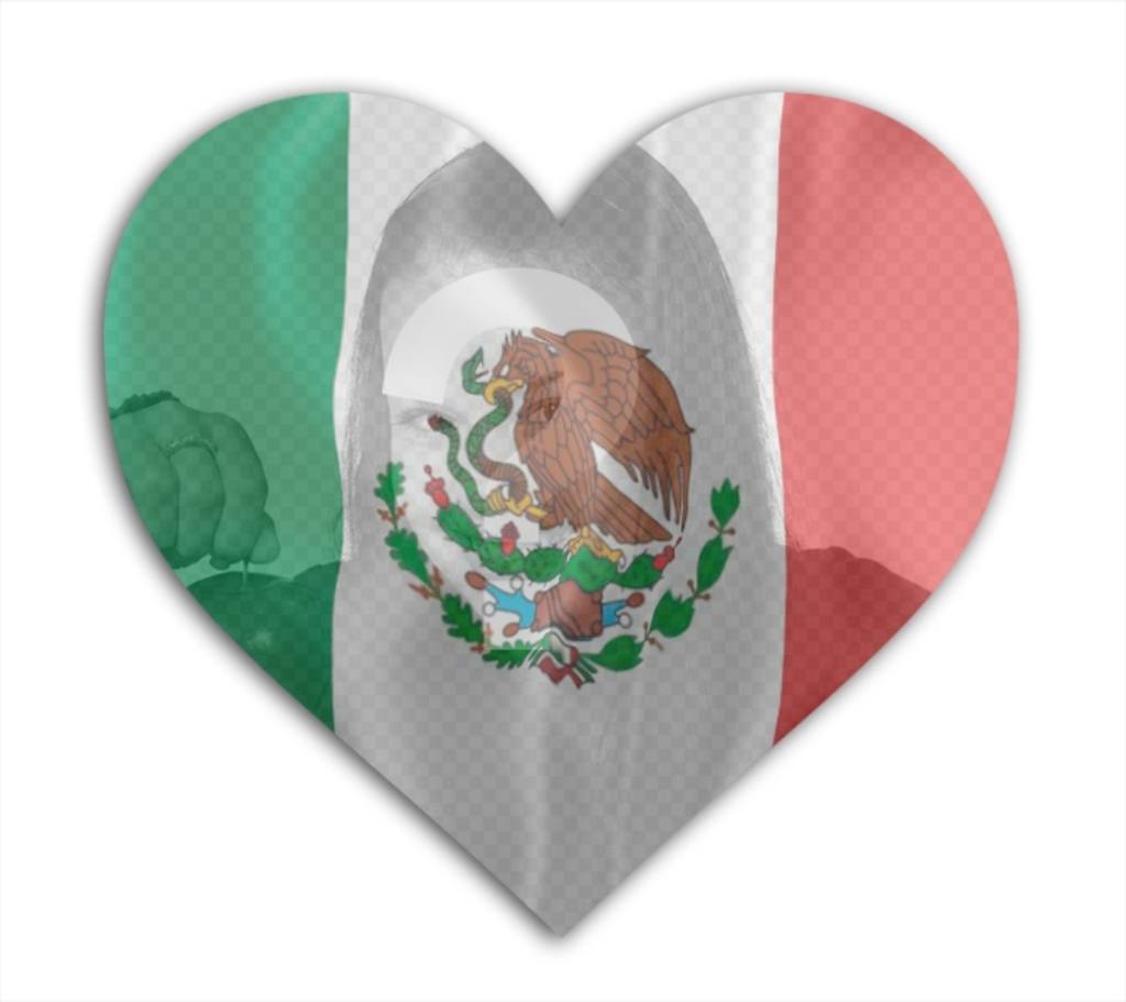 You Can Insert A Photo In This Heart With The Flag - Mexico Flag - HD Wallpaper 
