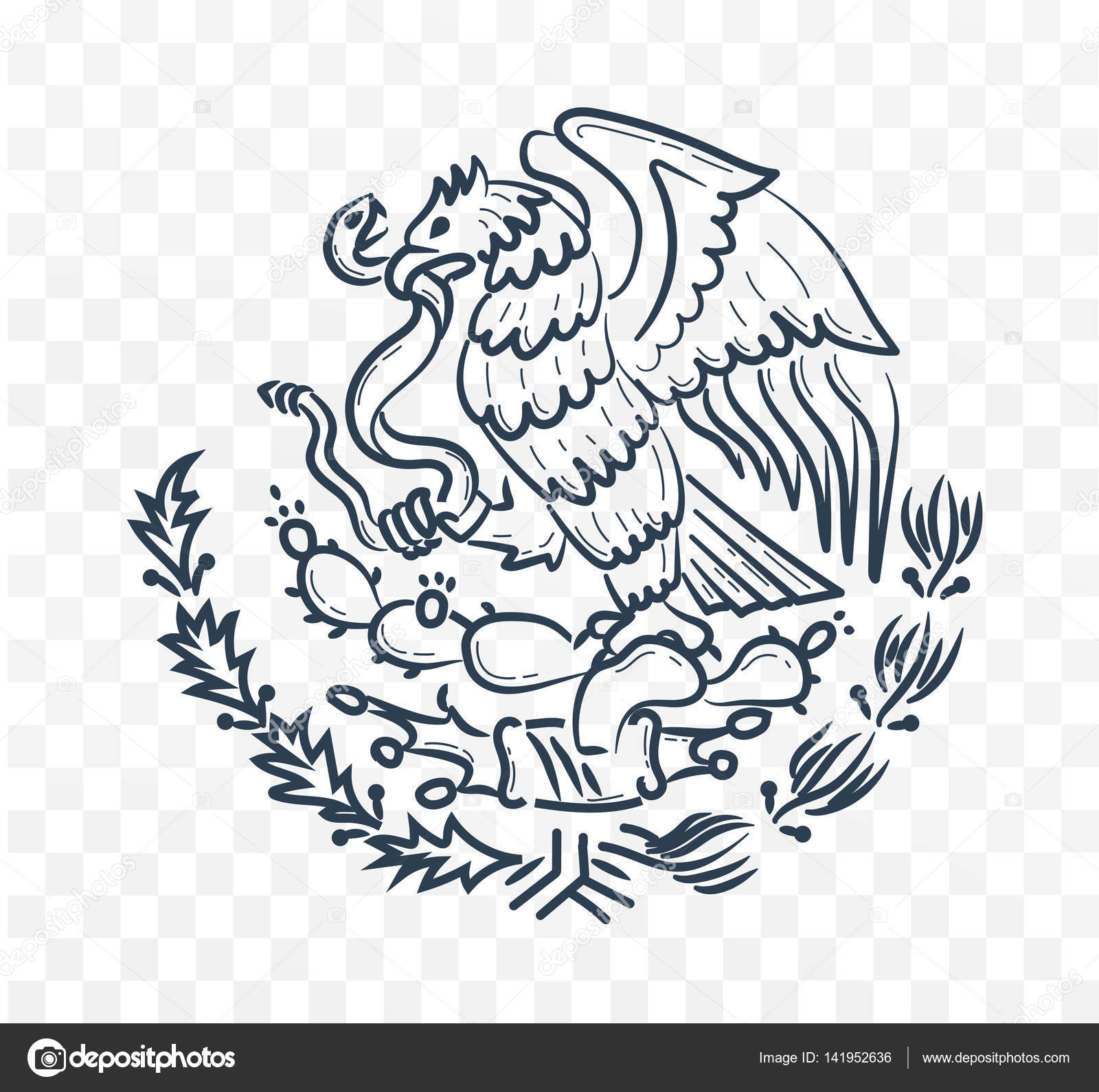 Mexico Coat Of Arms Stock Vector Rodnikovay1 - Aguila Dela Bandera De Mexico Vector - HD Wallpaper 