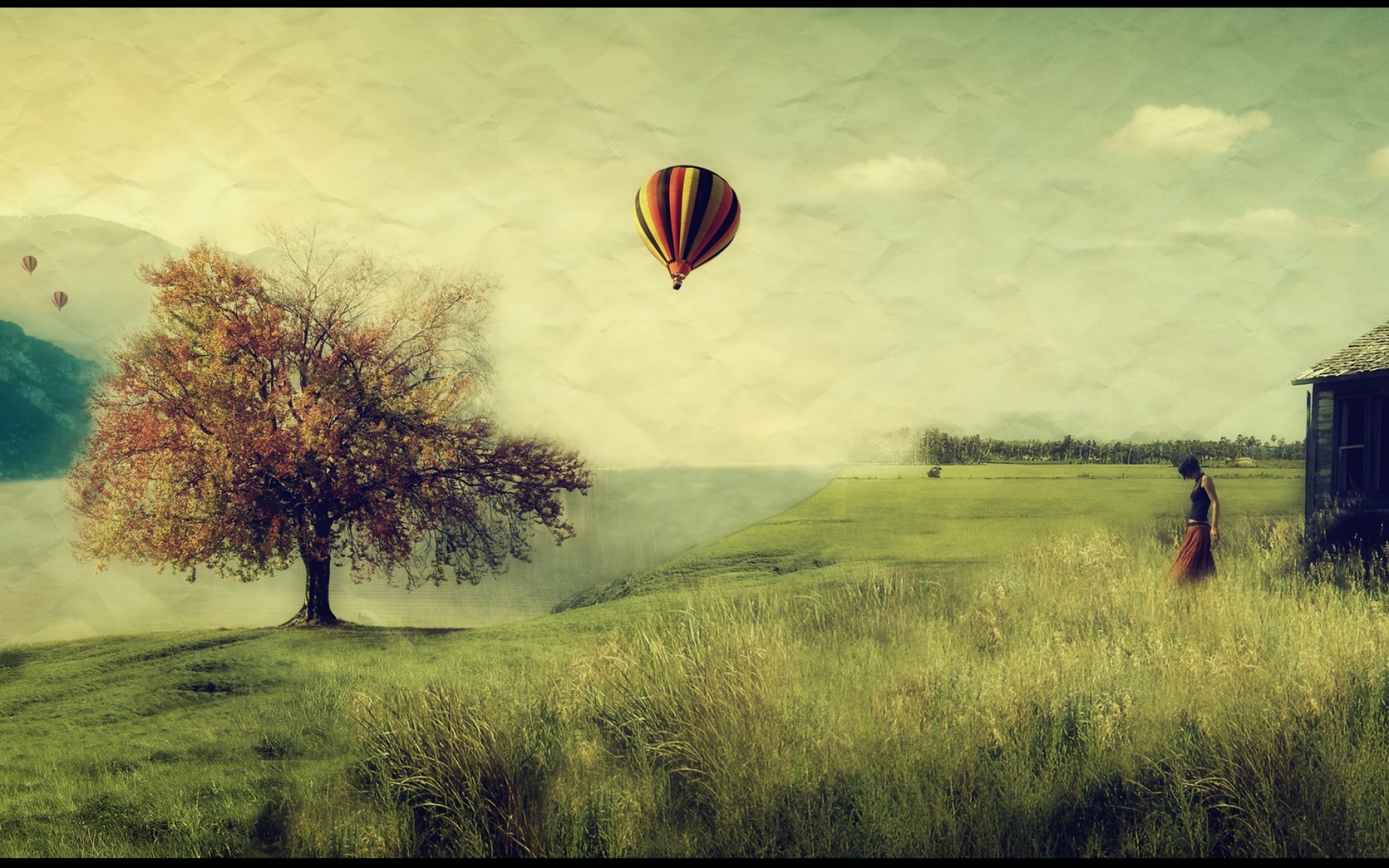 Girl With Balloon Background 1920x1200 Wallpaper teahub.io
