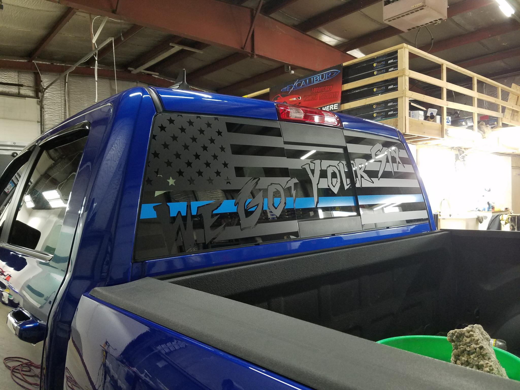 Thin Blue Line Back Window Decal - HD Wallpaper 