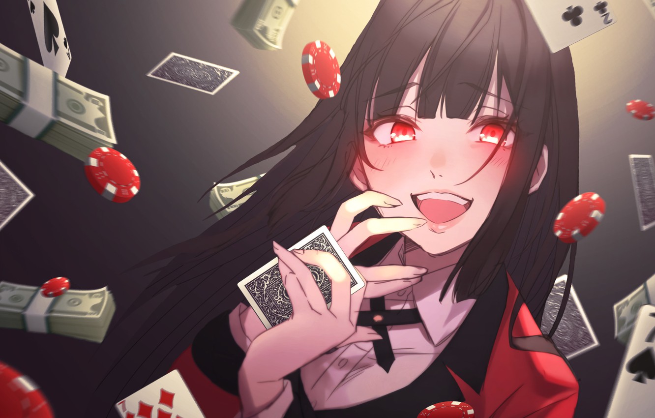 Photo Wallpaper Card, Look, Girl, Anime, Art, Kakegurui - Anime Kakegurui - HD Wallpaper 