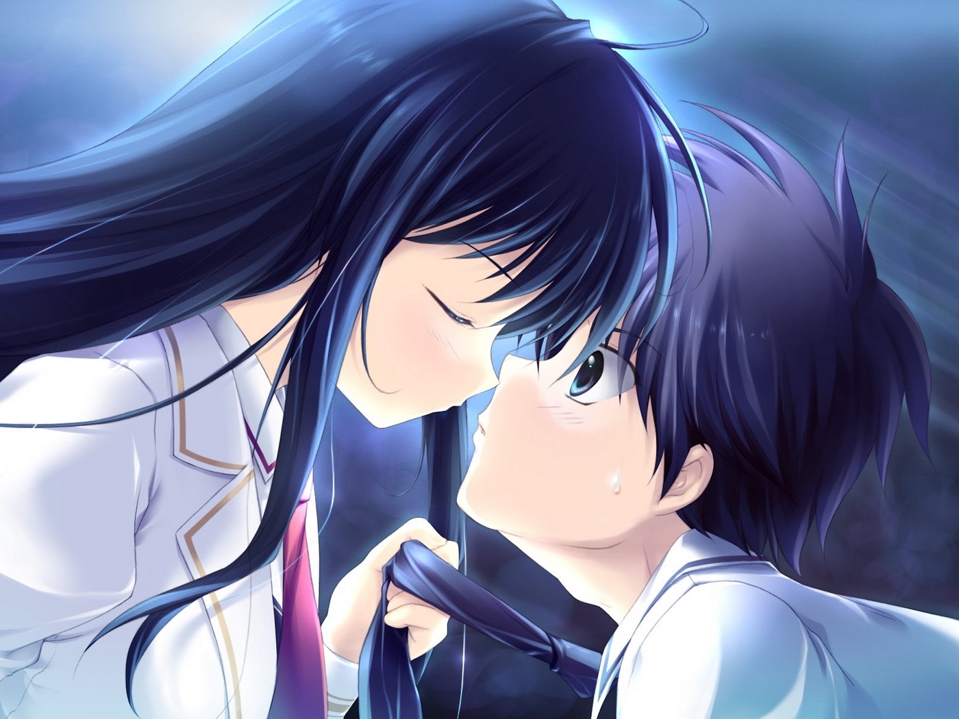 Wallpaper Kiss, Devil, And Darjeeling Tea, Girl, Guy, - Download Anime Couple - HD Wallpaper 