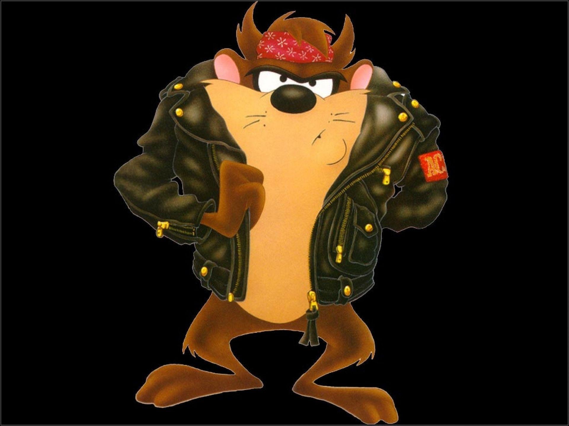 Looney Tunes Cartoon Pics Downlaod With Words Hd 15 - Tasmanian Devil Leather Jacket - HD Wallpaper 