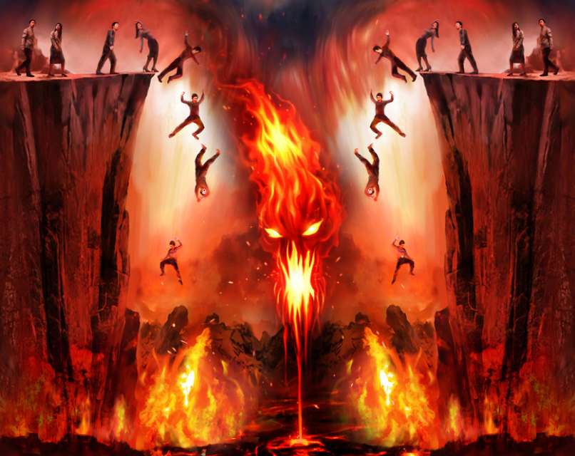 Heaven And Hell Fire - HD Wallpaper 