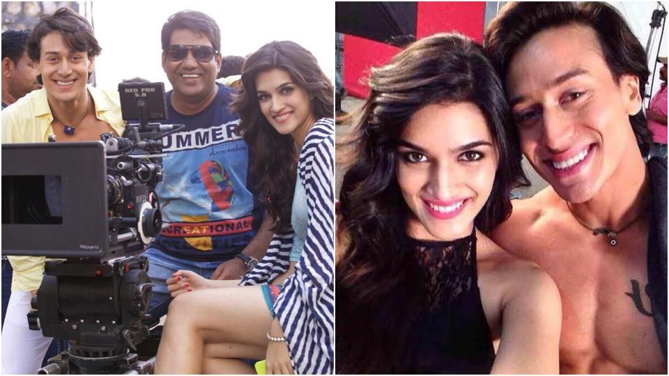Tiger Shroff And Kriti Sanon On The Sets Of Heropanti - Kriti Sanon And Tiger Shroff - HD Wallpaper 