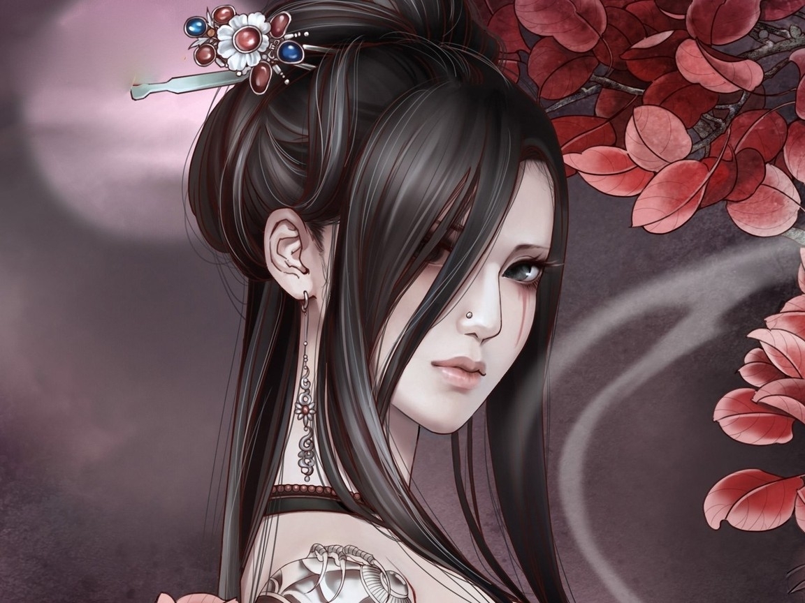 Flowers Dragon Tattoo Shoes Shunya Yamashita Snyp Wallpaper - Mysterious Geisha - HD Wallpaper 