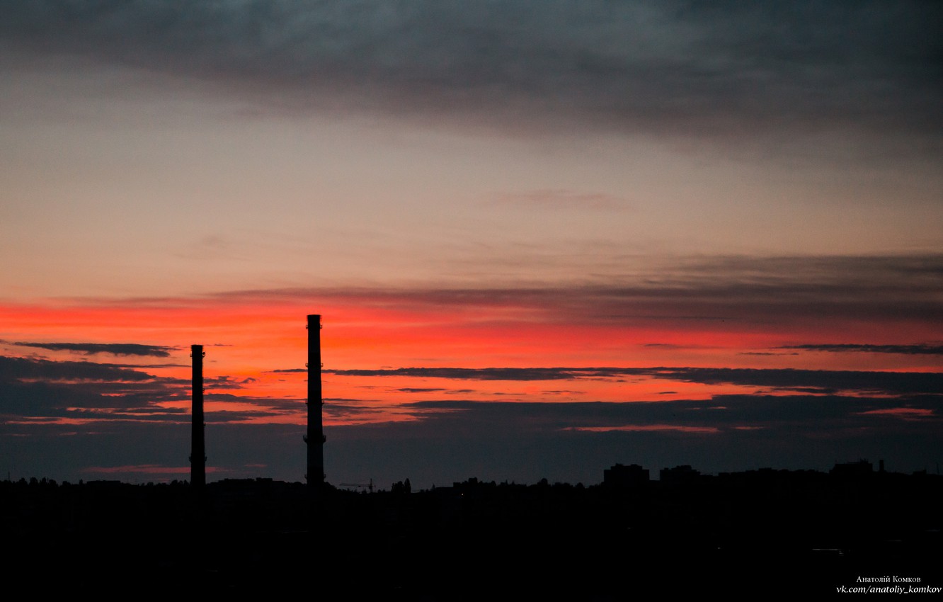 Photo Wallpaper The Sky, The Sun, City, Sunrise, Sunshine, - Afterglow - HD Wallpaper 