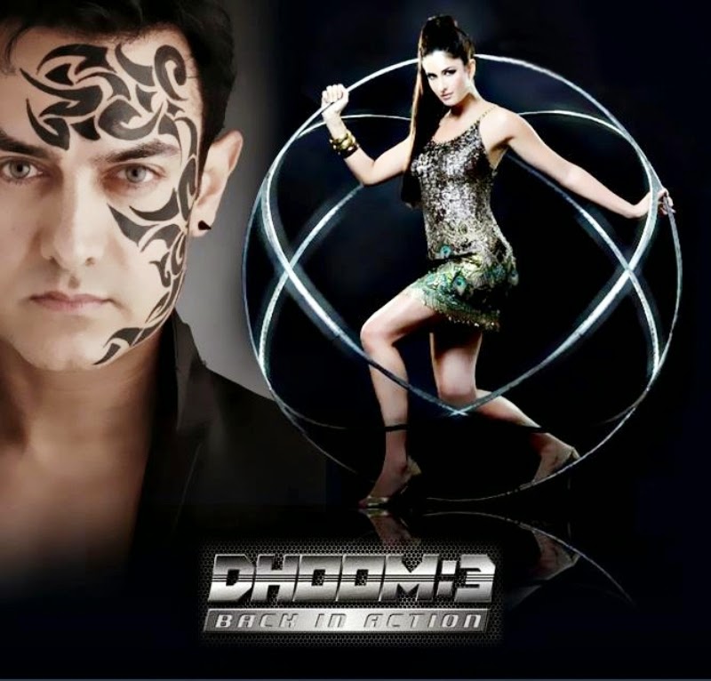 Dhoom 3 Film Poster Katrina Kaif Aamir - Amir Khan In 3 Idiots - HD Wallpaper 