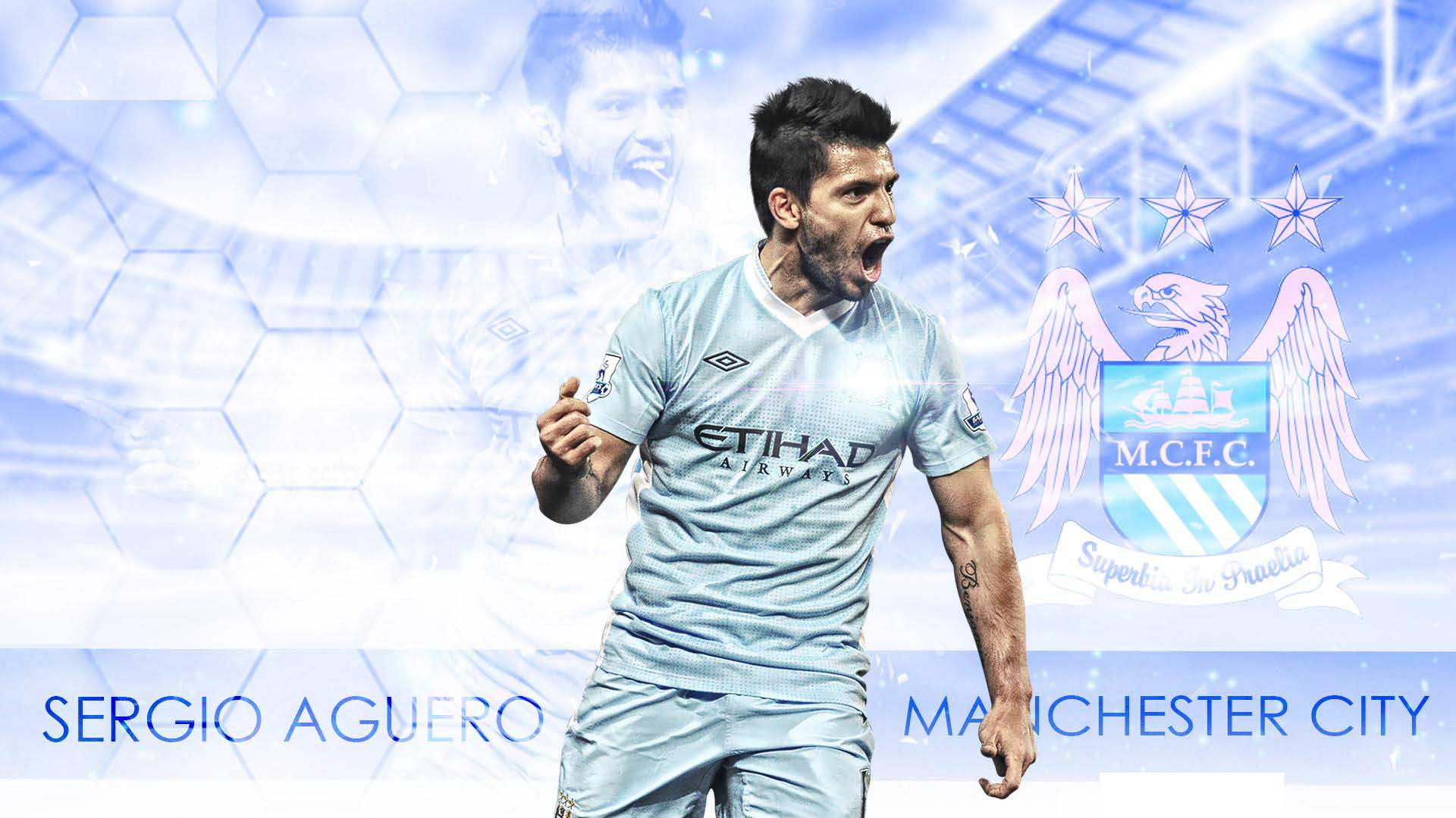 Sport Sergio Aguero Manchester City Design Wallpaper - Aguero - HD Wallpaper 