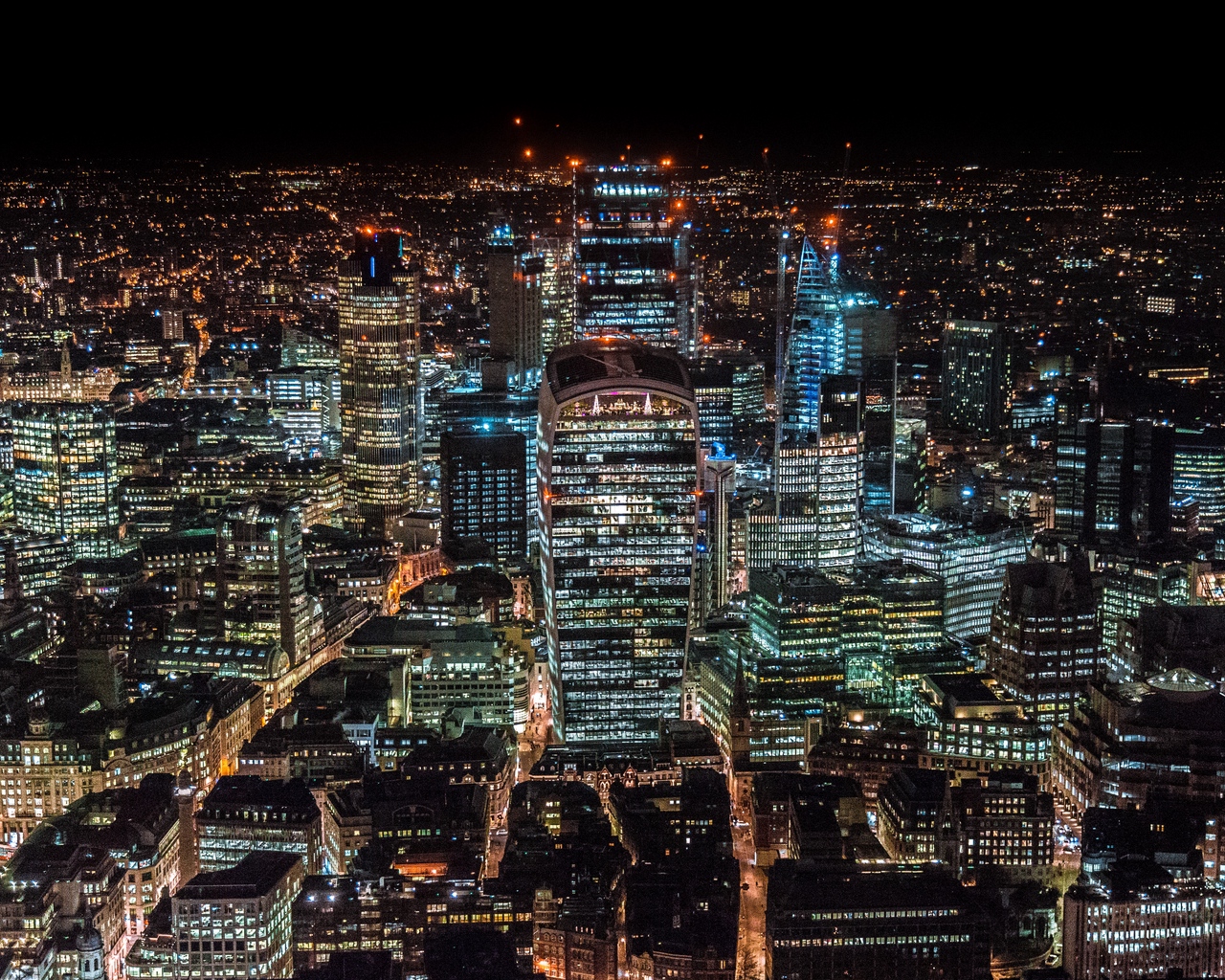 Wallpaper London, United Kingdom, Skyscrapers, Top - London Skyscrapers At Night - HD Wallpaper 