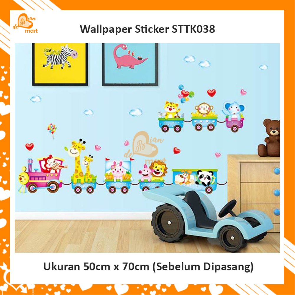 Wallpaper Dinding Wall Sticker Kecil Motif Kereta Dan - Decal Dán Tường Đoàn Tàu Thú - HD Wallpaper 