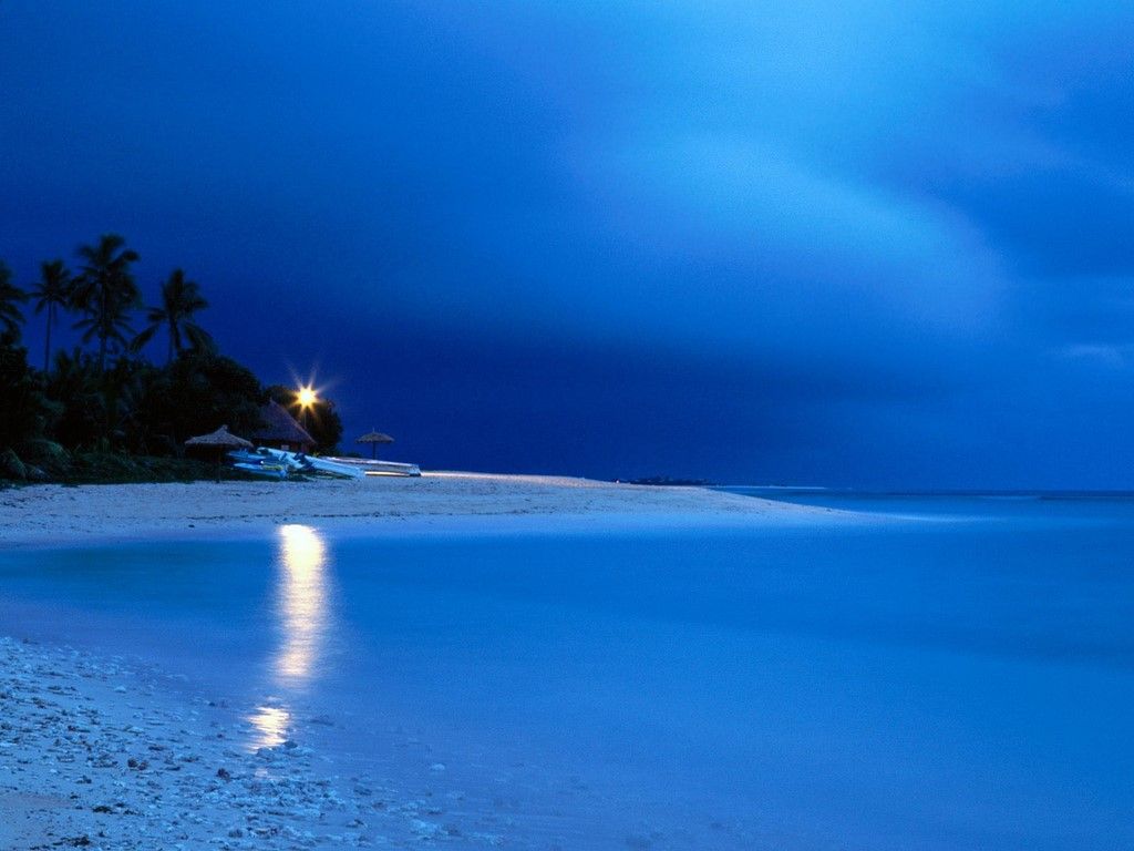 Fiji Beach At Night - HD Wallpaper 