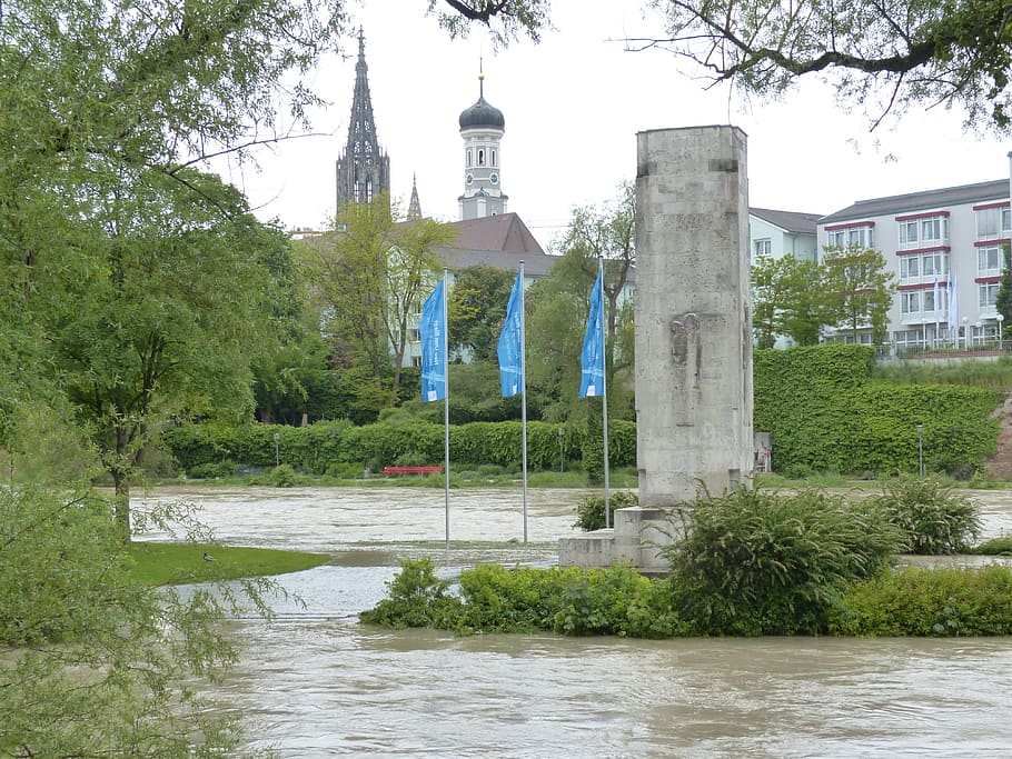 High Water, Danube, Flooded, Ulm, Plural, Ulm Cathedral, - Ulmer Münster - HD Wallpaper 