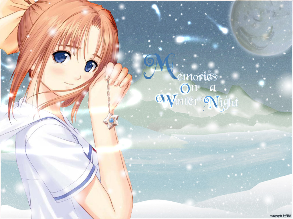 After After Sweet Kiss Blue Eyes Shiomiya Kanami Snow - Anime - HD Wallpaper 
