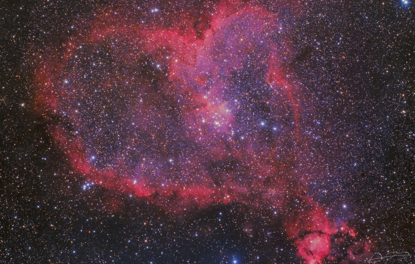 Photo Wallpaper Heart, Heart, Emission Nebula, In The - Heart Nebula - HD Wallpaper 