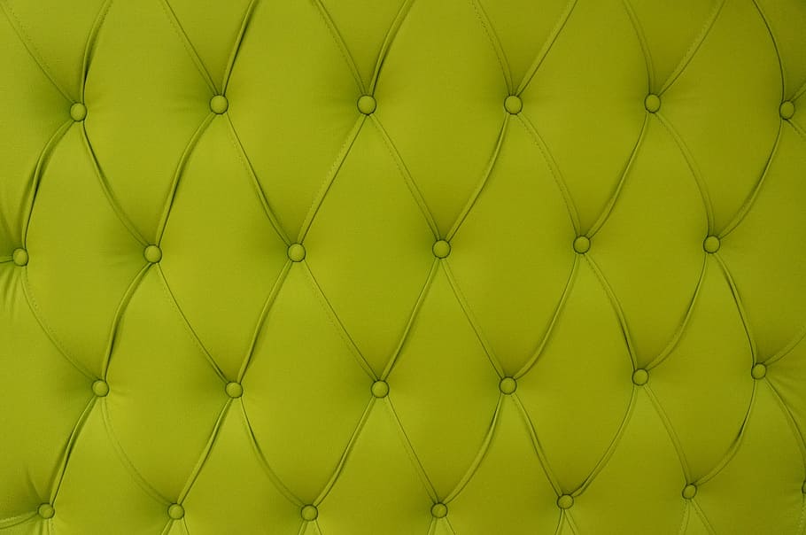 Tufted Green Textile, Chartreuse, Sofa, Pattern, Button - HD Wallpaper 