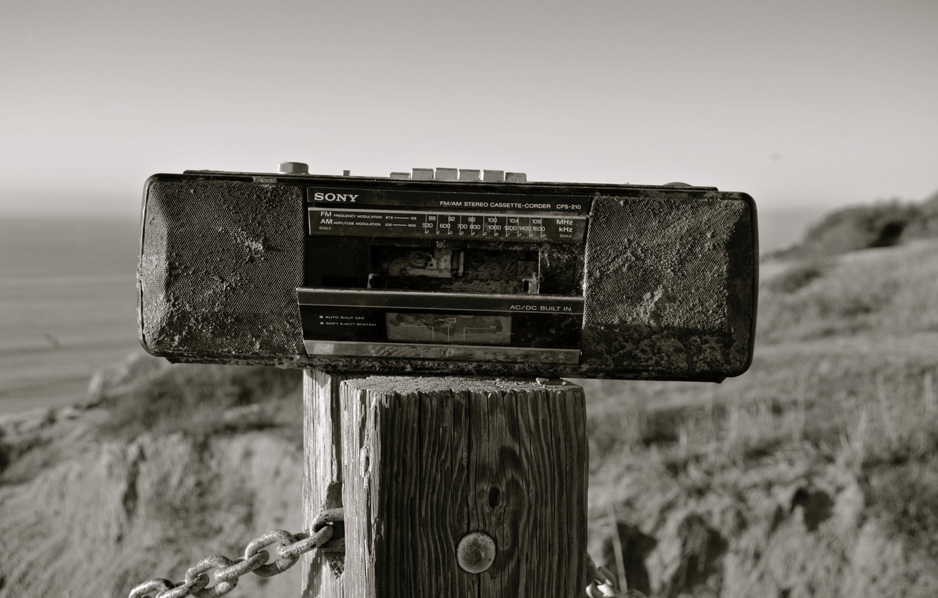 Photo Wallpaper Sand, Dirt, Sony, Cassette, Tape, Deca, - Monochrome - HD Wallpaper 