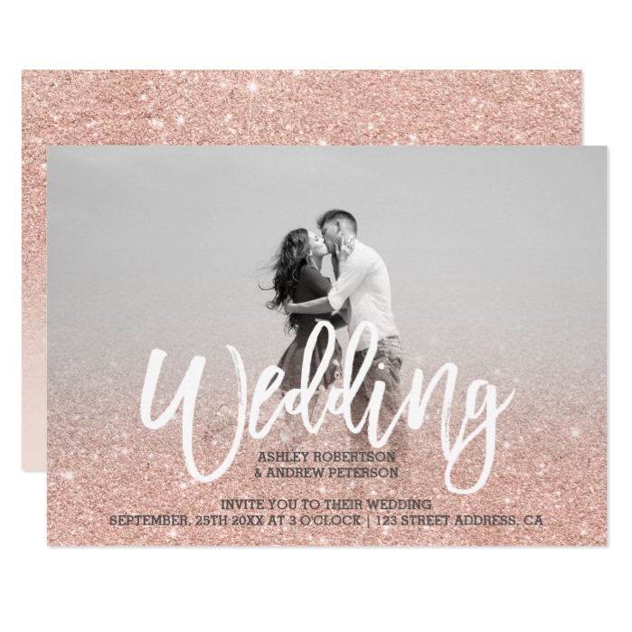 Rose Gold Faux Glitter Ombre Blush Pink Wedding - Photograph - HD Wallpaper 