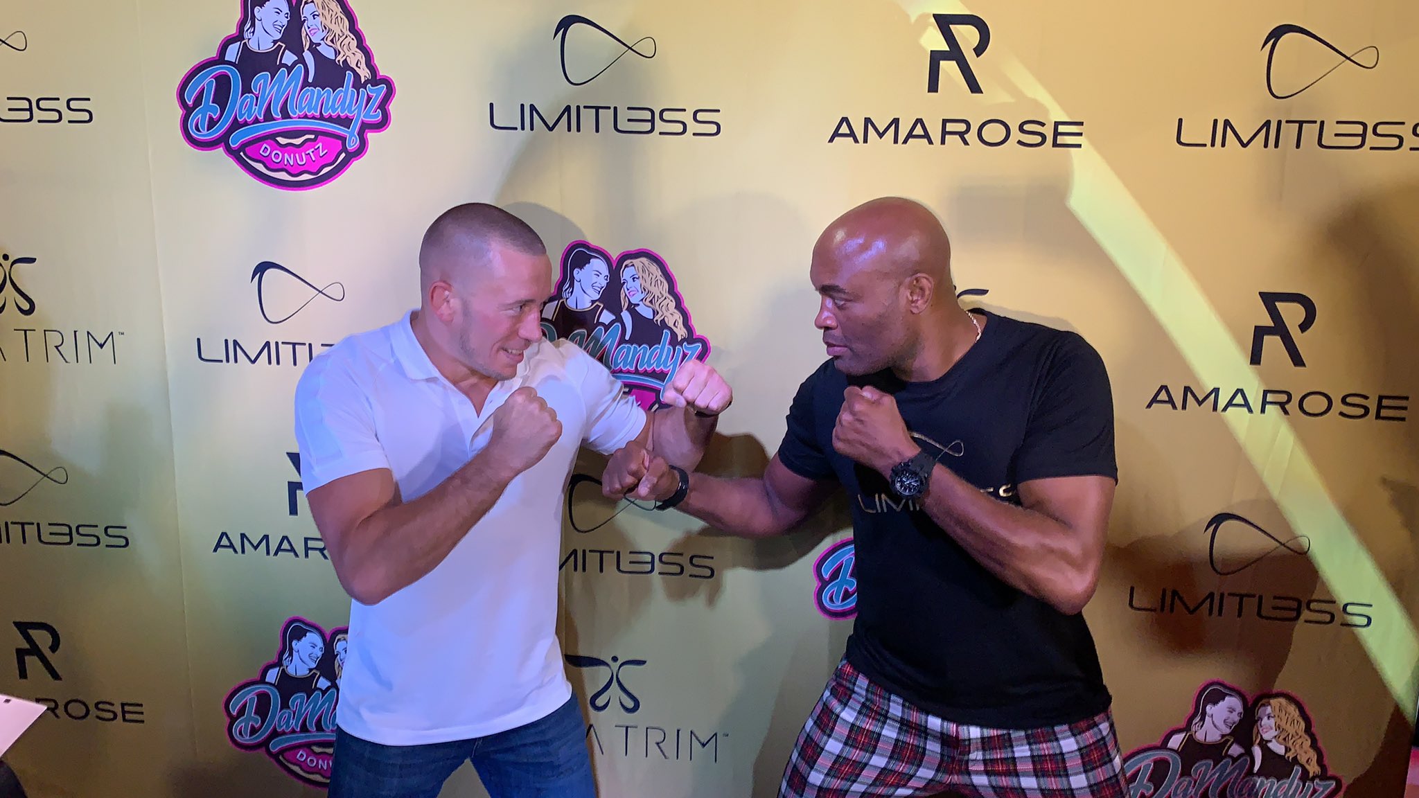 [​img] - Anderson Silva And Georges St Pierre Face Off - HD Wallpaper 