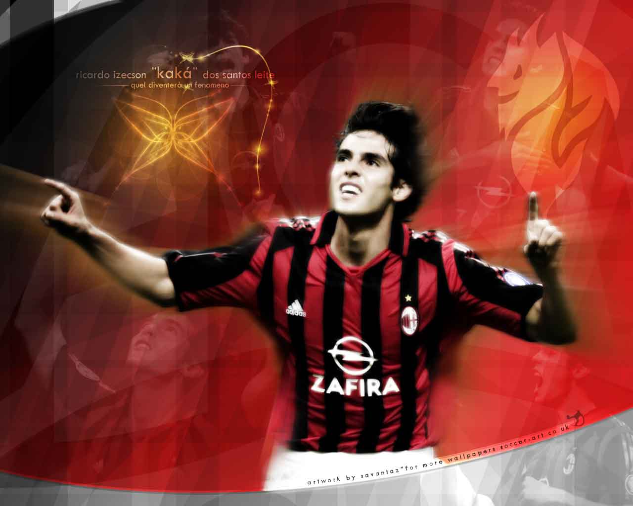 Http - //4 - Bp - Blogspot - Com/ Kls3a8/s1600/kaka - Ricardo Kaka Flags Ac Milan - HD Wallpaper 