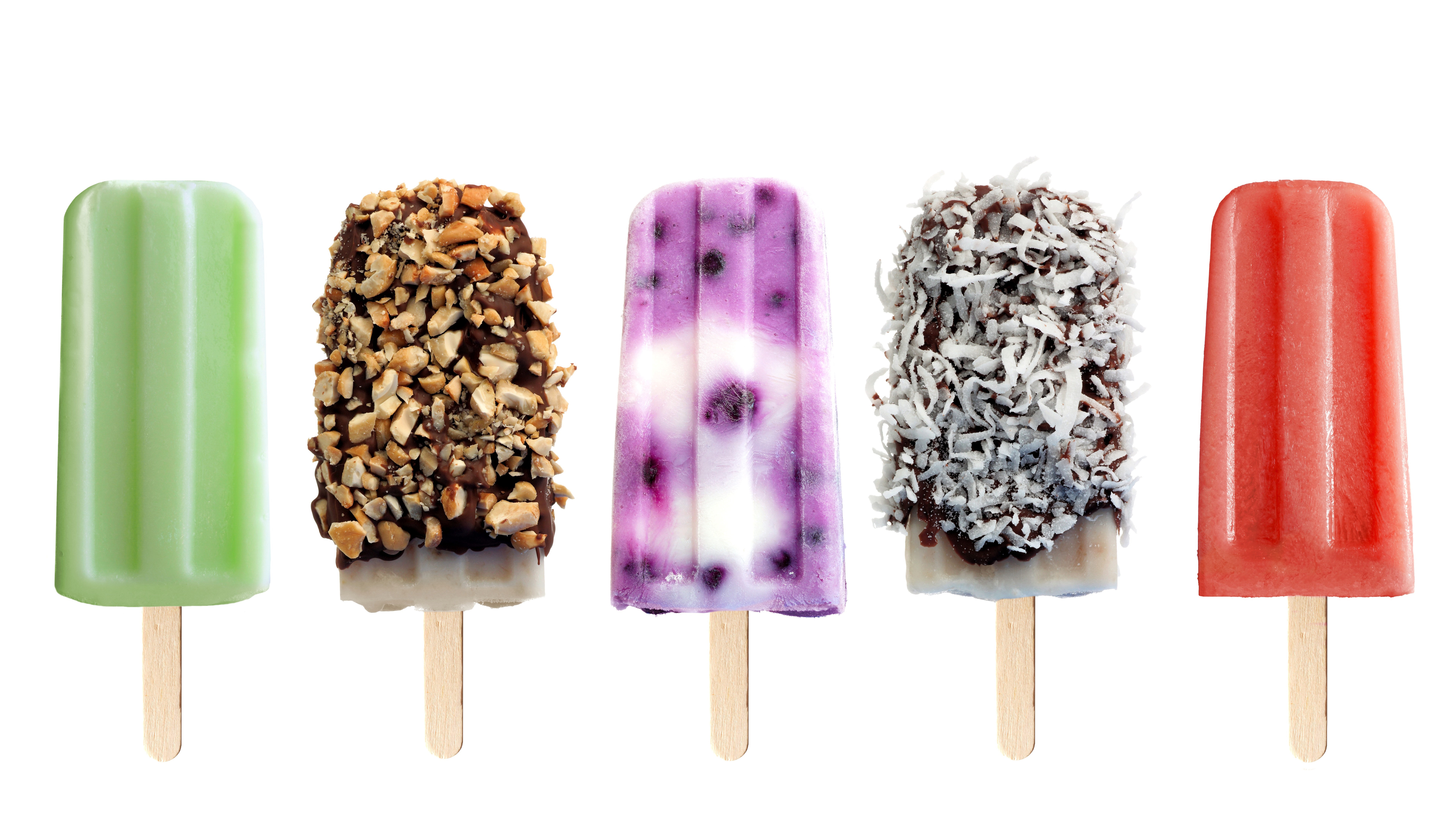 Wallpaper Colorful Ice Cream, Popsicle, White Background - HD Wallpaper 