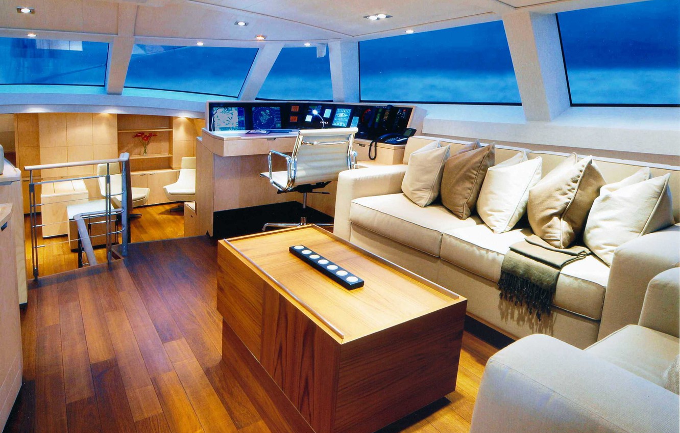Photo Wallpaper Design, Style, Interior, Yacht, Salon, - Bella Ragazza Yacht - HD Wallpaper 