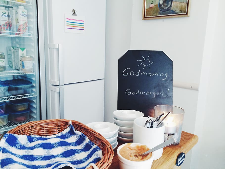 Morning, Goodmorning, Godmorgen, Breakfast, Room, Blackboad - HD Wallpaper 