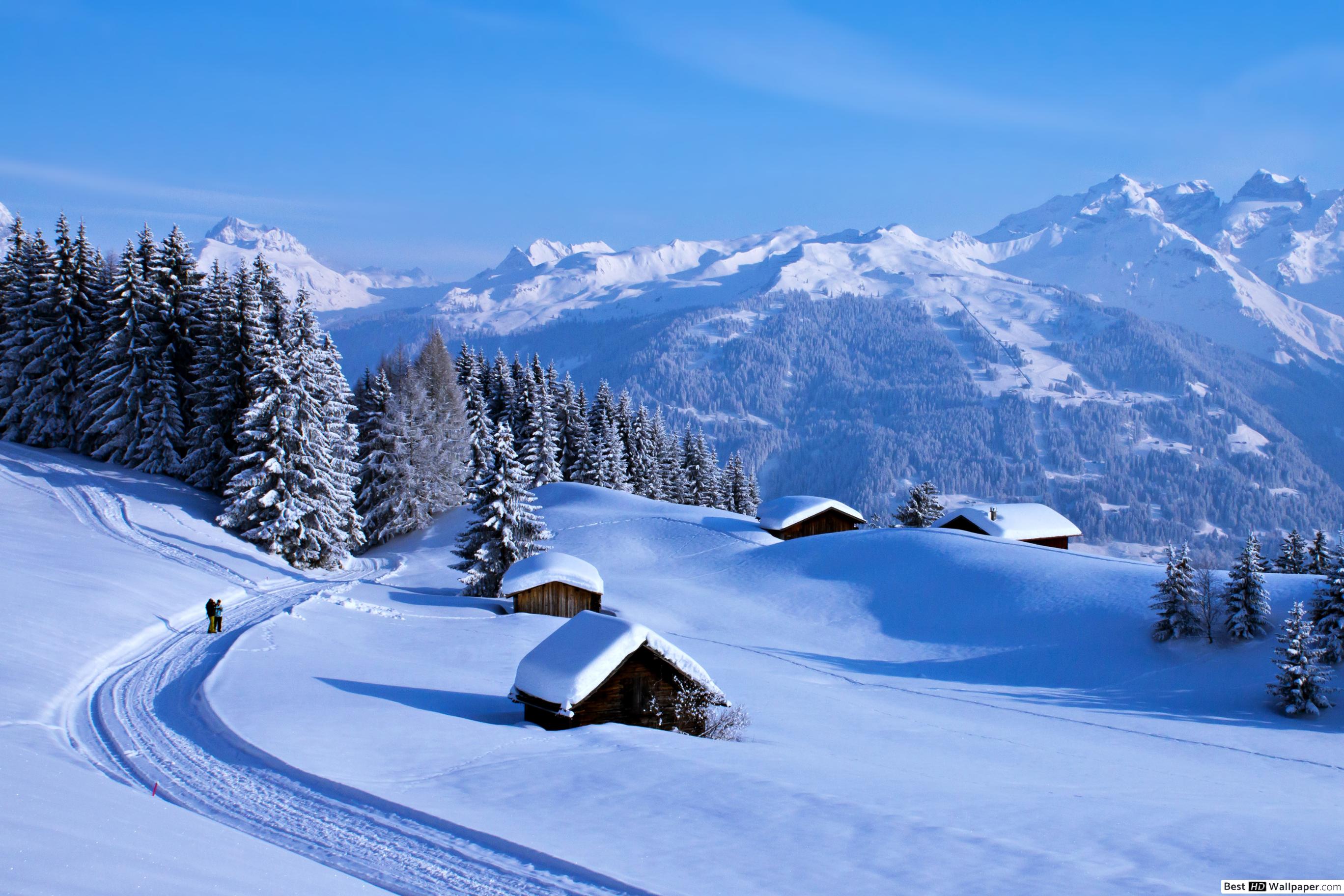 Fond D Ecran Montagne Hiver 2736x14 Wallpaper Teahub Io