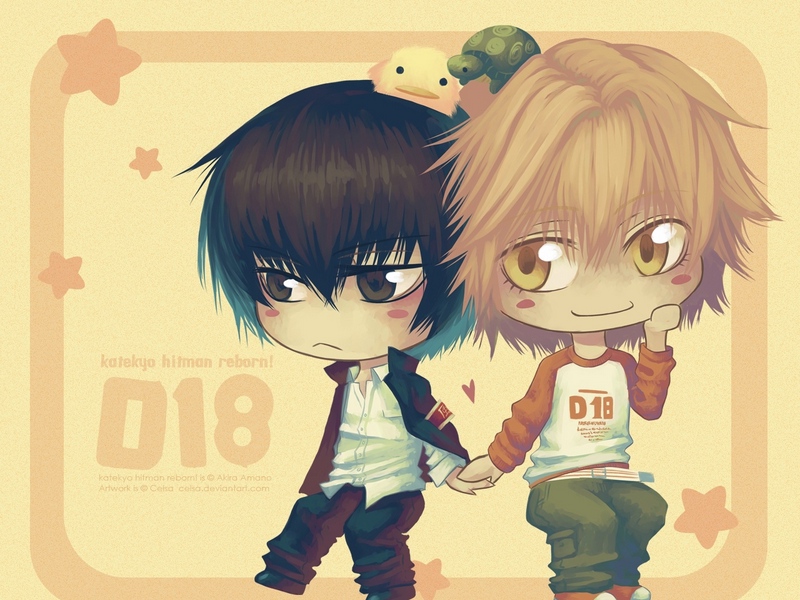 Wallpaper Katekyo Hitman Reborn Dino X Hibari, Boy, - Katekyo Hitman Reborn Chibi - HD Wallpaper 