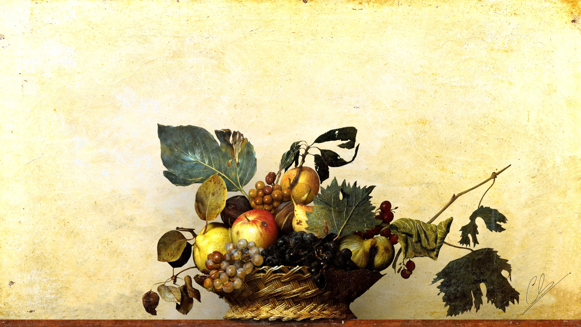Caravaggio Fruit Basket - HD Wallpaper 