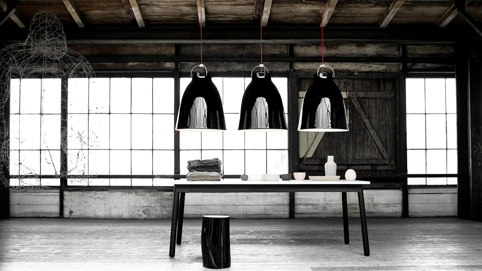 Black Caravaggio Lamps Designed By Cecilie Manz - Light Years Fritz Hansen - HD Wallpaper 