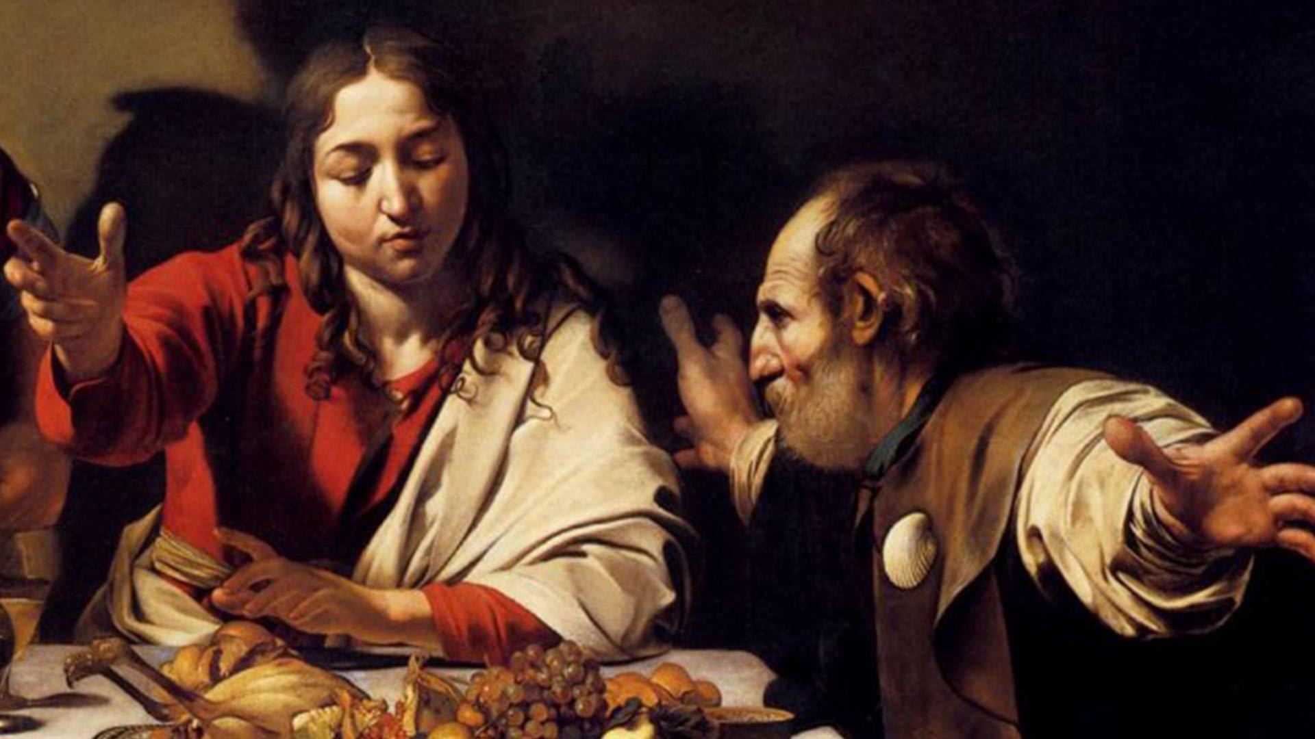 The Supper At Emmaus Caravaggio Chiaroscuro Style - Caravaggio Supper At Emmaus - HD Wallpaper 