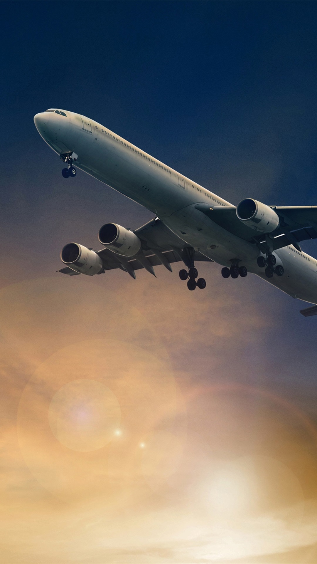 Iphone Wallpaper Passenger Plane Flight In Sky, Dusk, - Airplane - HD Wallpaper 