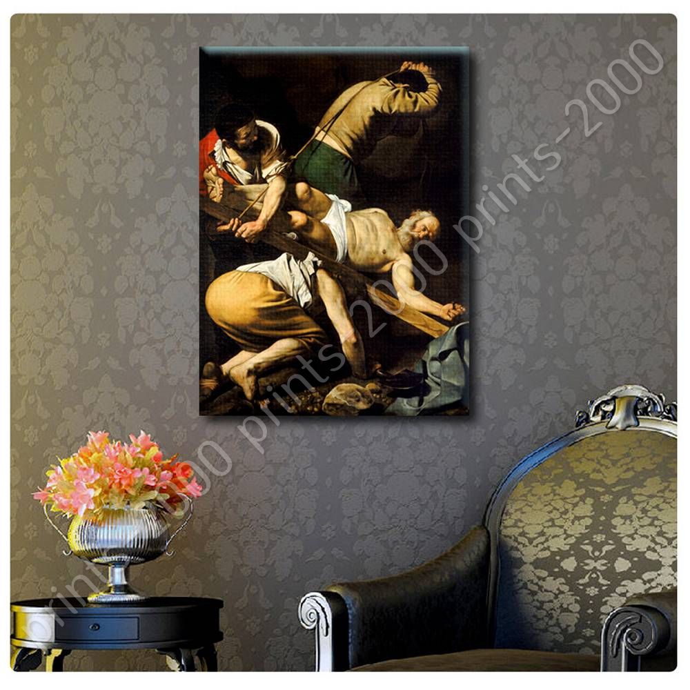 Crucifixion Of Saint Peter By Caravaggio Poster Or - Stained Glass Wall Sticker - HD Wallpaper 