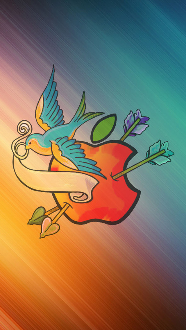 Apple Love - Mobile Wallpaper Love Birds - HD Wallpaper 