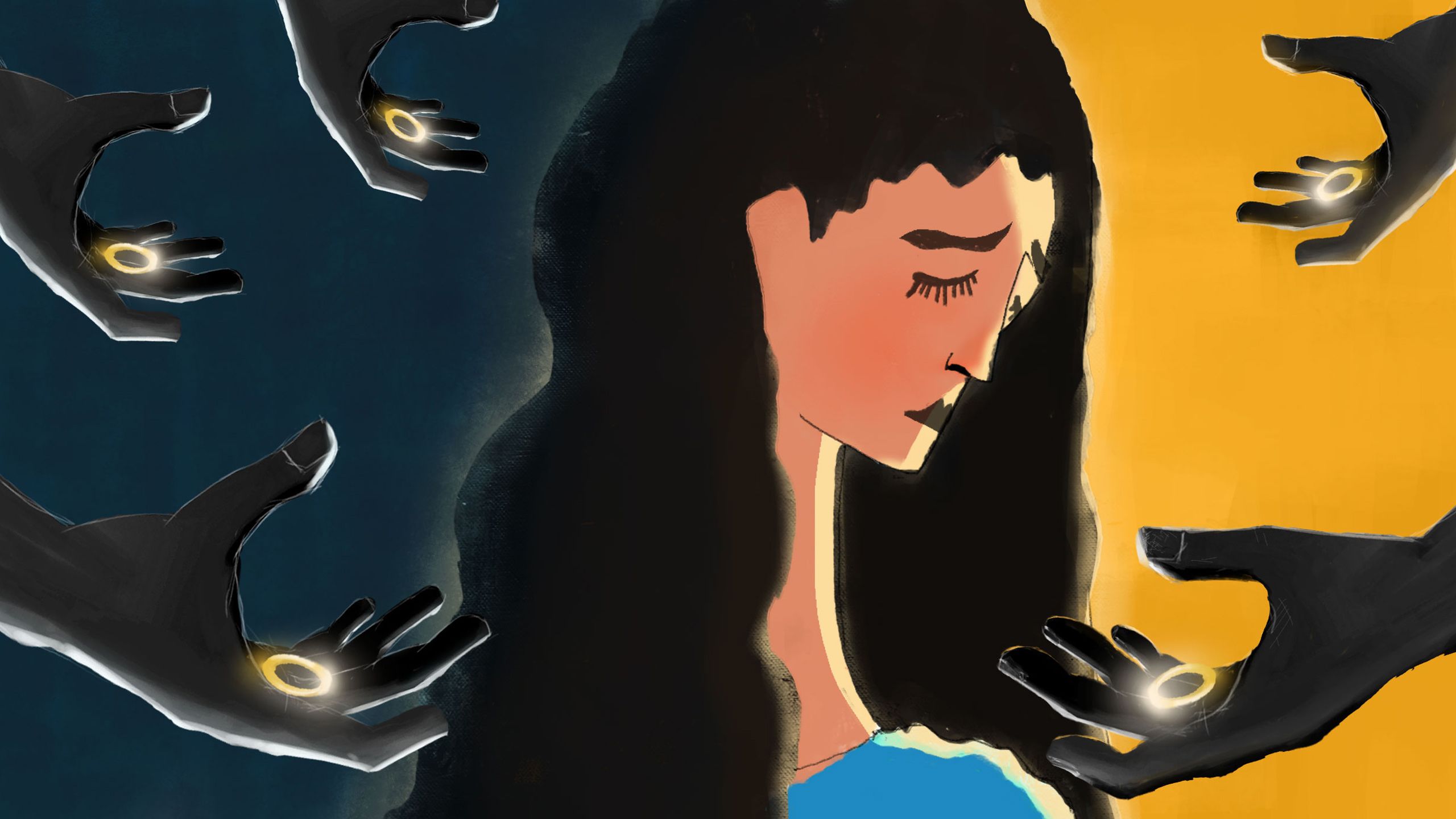 Woman Being Proffered Several Wedding Rings - Undercover With The Clerics - HD Wallpaper 