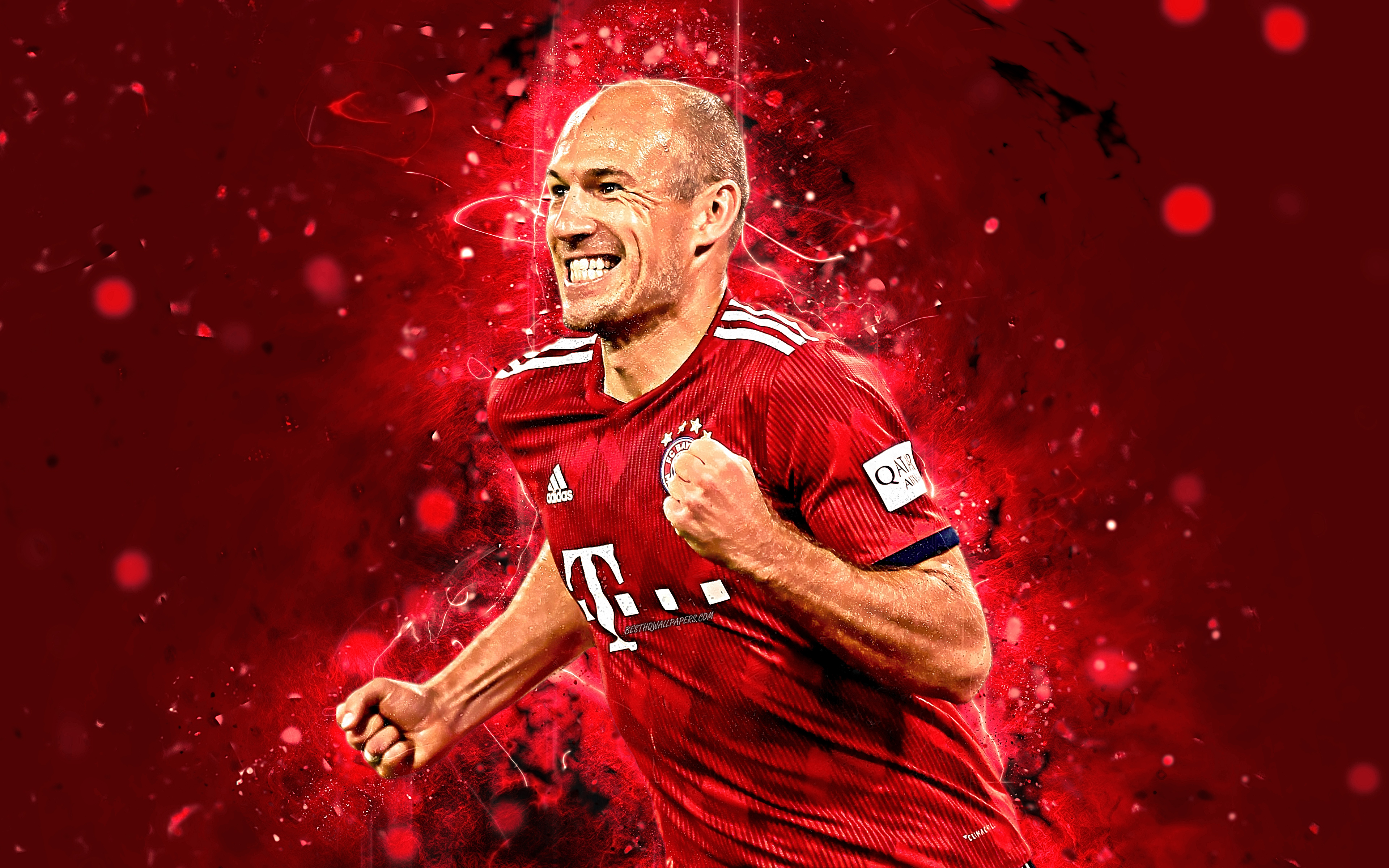 Arjen Robben, 4k, Abstract Art, Football Stars, Bayern - Arjen Robben - HD Wallpaper 