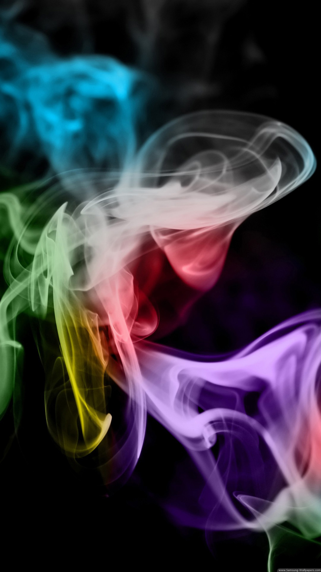 Background Smoke Clorful Abstraction Black - Black Full Hd Smoke Wallpaper For Mobile - HD Wallpaper 