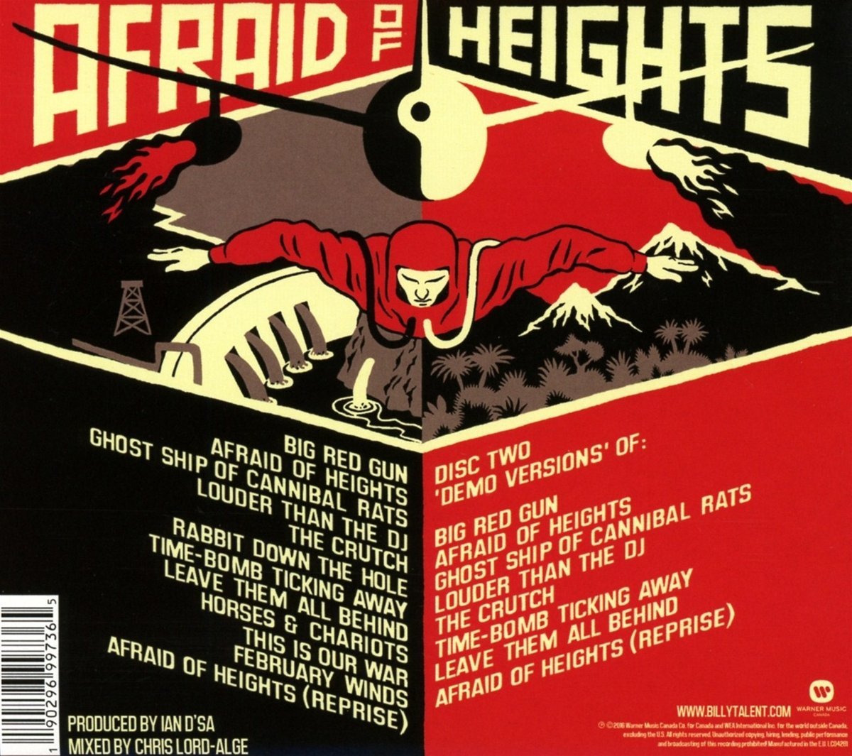 Billy Talent Afraid Of Heights Back Artwork - Afraid Of Heights Billy Talent Album Cover - HD Wallpaper 