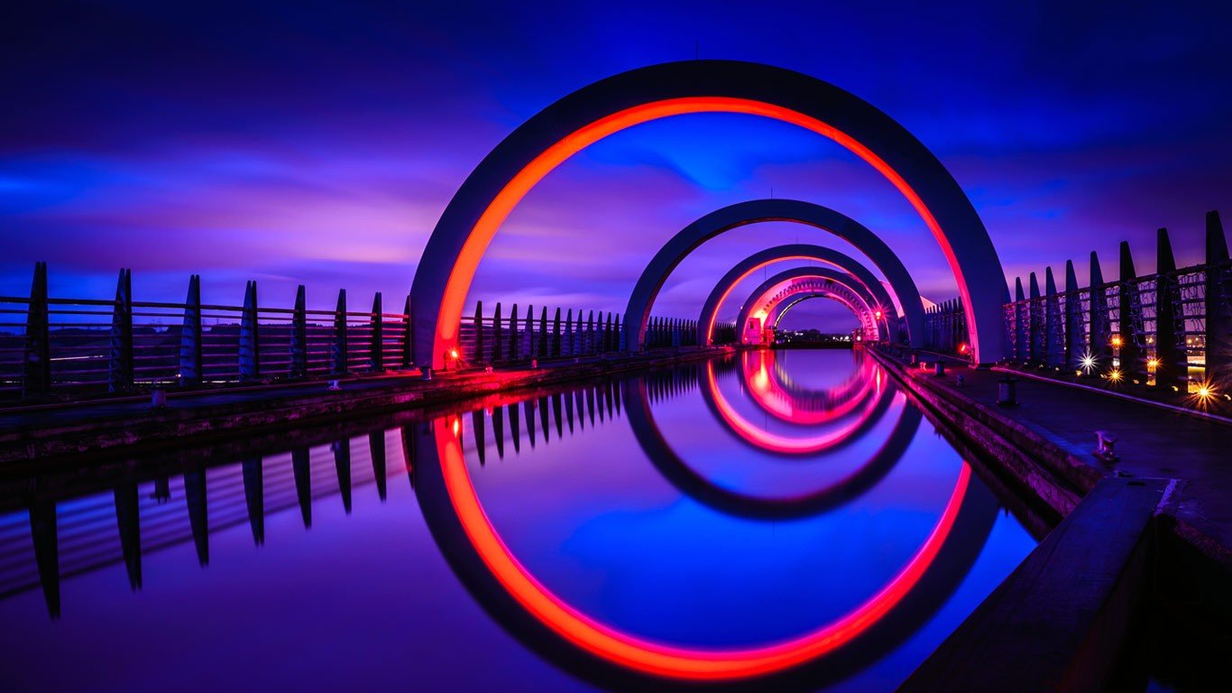 Falkirk Wheel At Night - HD Wallpaper 