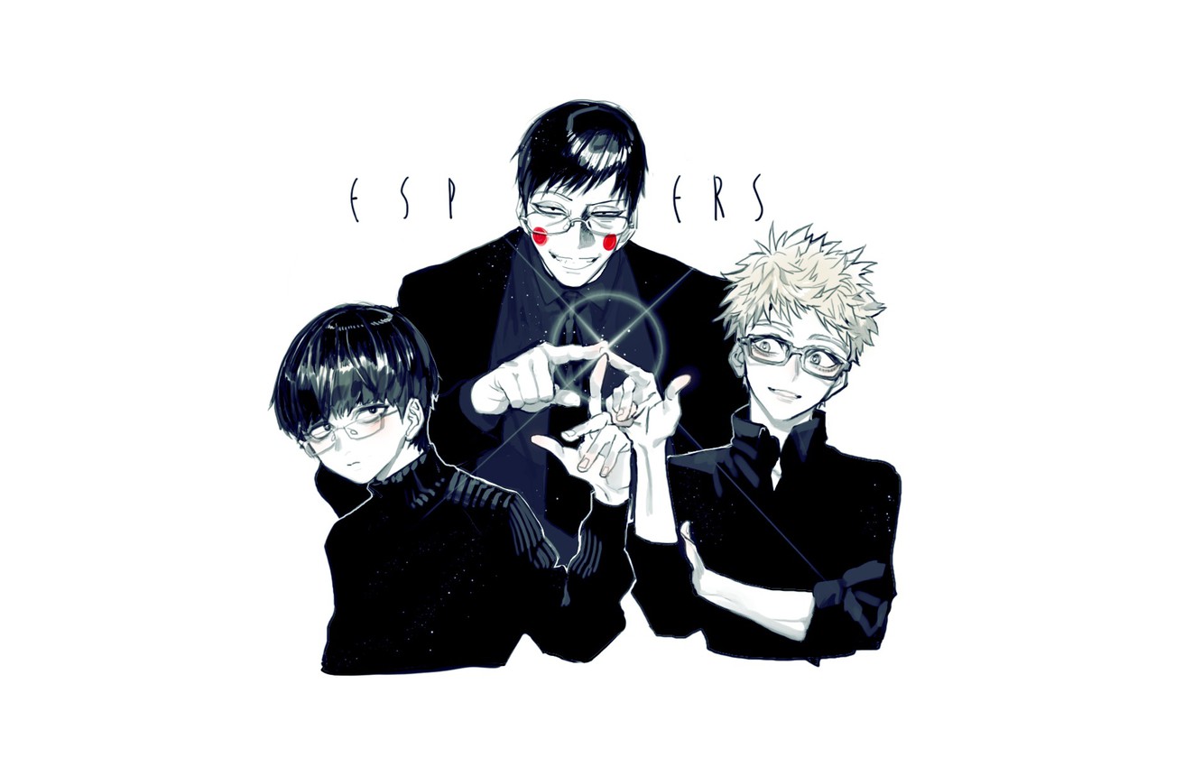 Photo Wallpaper Minimalism, Guys, Trio, Mob Psycho - Mob Psycho 100 Dimple Human - HD Wallpaper 